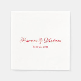 Servilleta De Papel Personalizado Script Pareja Nombre Fecha matrimoni