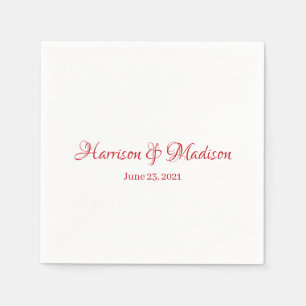 Servilleta De Papel Personalizado Script Pareja Nombre Fecha matrimoni