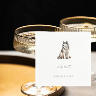 Servilleta De Papel Personalizado Siberian Huskey Mascota Bodas Napkin