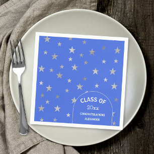 Servilleta De Papel Personalizado Silver Stars fiesta de graduación az