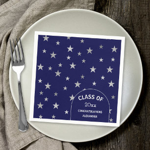 Servilleta De Papel Personalizado Silver Stars fiesta de graduación az