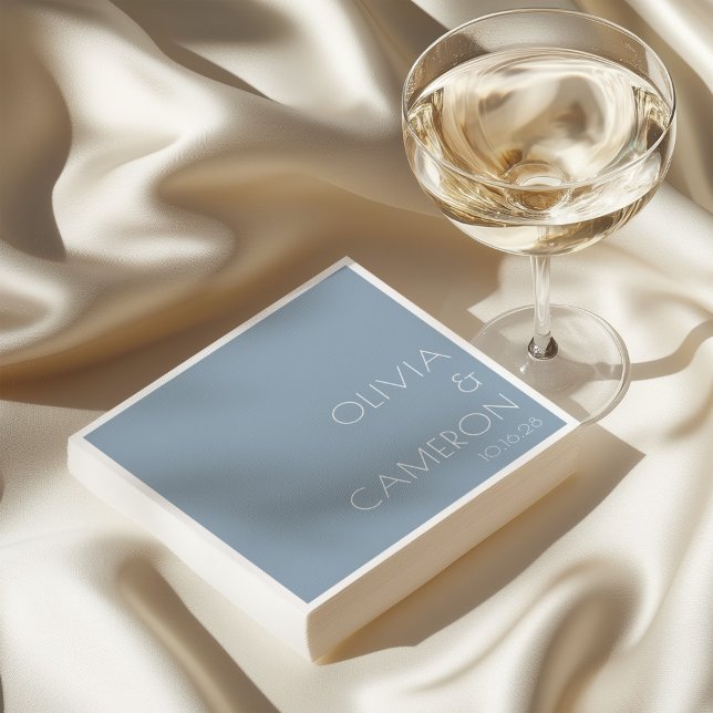 Servilleta De Papel Personalizado simple Boda moderno mutado azul turb (Subido por el creador)