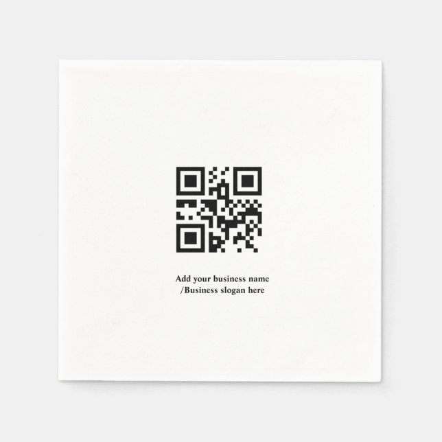 Servilleta De Papel Personalizado simple código QR agregar su nombre l (Anverso)