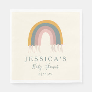 Servilleta De Papel Personalizado simple de Baby Shower Cuho Boho Rain