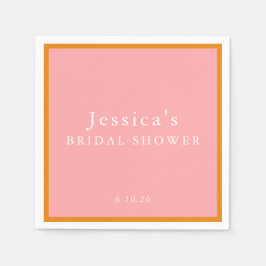 Servilleta De Papel Personalizado simple de Naranja rosa geométrico  B
