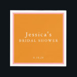 Servilleta De Papel Personalizado simple Naranja rosa Vintage Bridal S<br><div class="desc">Personalizado simple de Naranja geométrico rosado Típografía de cosecha Vintage Ducha de novias</div>
