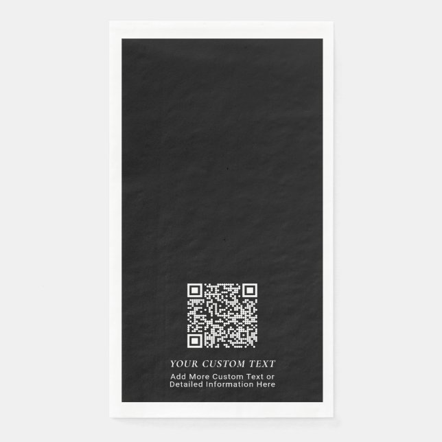 Servilleta De Papel Personalizado simple negro código QR promocional d (Anverso)
