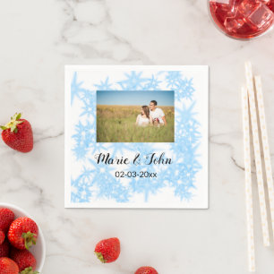 Servilleta De Papel personalizado simple purpurina brillante azul colo