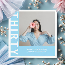 Personalizado Sky Blue 30 Napkins Fiesta de cumple