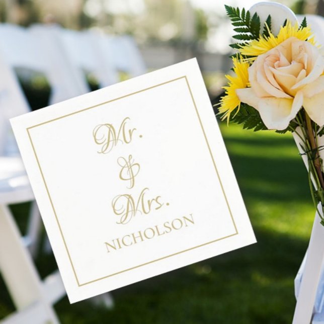Servilleta De Papel Personalizado Sr. y Sra. boda (Subido por el creador)