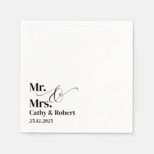 Servilleta De Papel Personalizado Sr. y Sra. Boda Cocktail Napkins