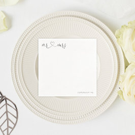 Servilleta De Papel Personalizado Sr. y Sra. Boda Napkin