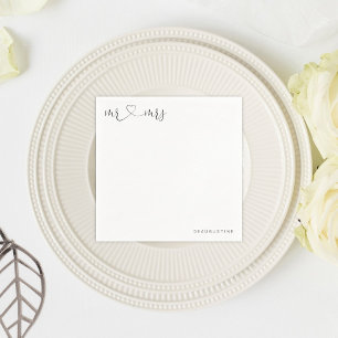 Servilleta De Papel Personalizado Sr. y Sra. Boda Napkin