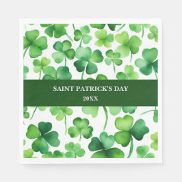 Servilleta De Papel Personalizado St Patricks Day Green Watercolor Sha
