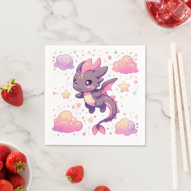 Servilleta De Papel Personalizado Sweet Dragon Baby Shower (In situ)