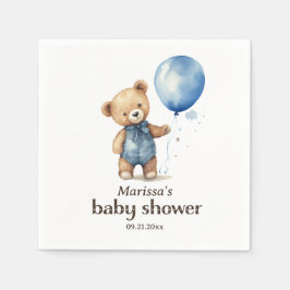 Servilleta De Papel Personalizado Teddy Bear Baby Boy Shower