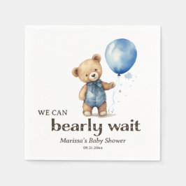 Servilleta De Papel Personalizado Teddy Bear Baby Boy Shower