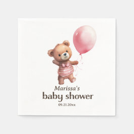 Servilleta De Papel Personalizado Teddy Bear Chica Baby Shower