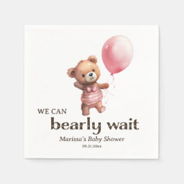 Servilleta De Papel Personalizado Teddy Bear Chica Baby Shower