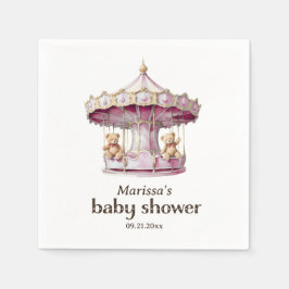 Servilleta De Papel Personalizado Teddy Bear Chica gemelo Baby Shower