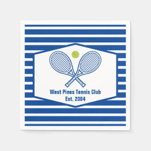 Servilleta De Papel Personalizado Tennis Country Club Blue Striping