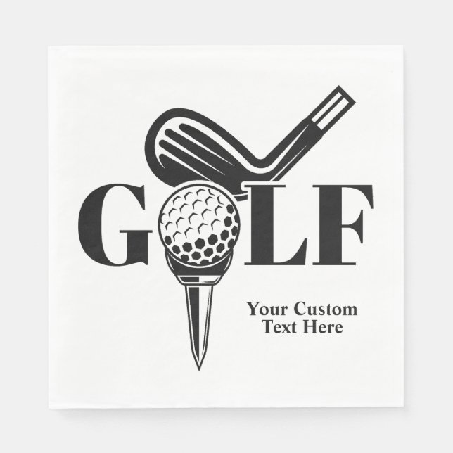 Servilleta De Papel Personalizado Text Golf (Anverso)