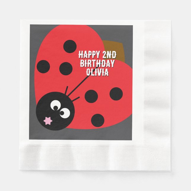 Servilleta De Papel Personalizado Texto pájaro pájaro Fiesta Napkin -  (Anverso)