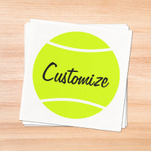 Personalizado Texto Tenis Ball Cocktail Napkins