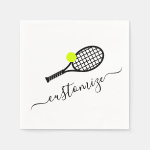 Servilleta De Papel Personalizado Texto Tennis Ball Racket Banquete Fi