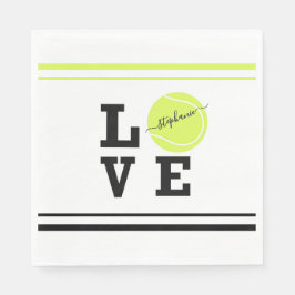 Servilleta De Papel Personalizado Texto Tennis Ball Racket Banquete Fi