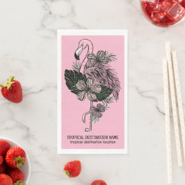 Servilleta De Papel Personalizado Texto y color Flamingo rosa
