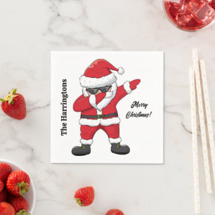 Servilleta De Papel Personalizado Textos Dabbing Dancing Santa