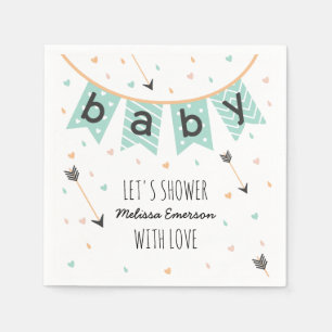 Servilleta De Papel Personalizado tribal Baby Shower Napkins   Moneda 