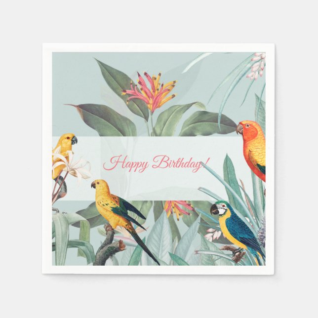 Servilleta De Papel Personalizado Tropical (Anverso)