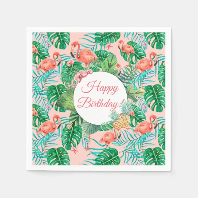 Servilleta De Papel Personalizado Tropical (Anverso)