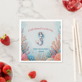 Servilleta De Papel Personalizado Una pequeña sirena está de camino ba