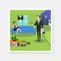 Personalizado urbano retro Pareja de servilletas d