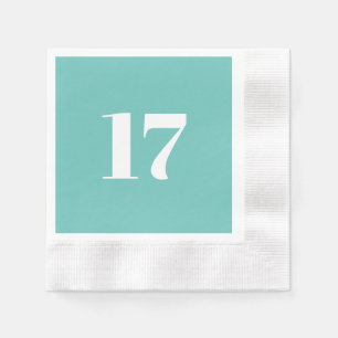 Servilleta De Papel Personalizado verde azulado Número blanco edad de 