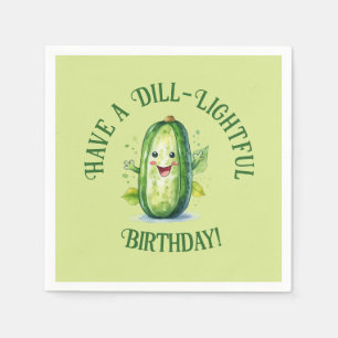 Servilleta De Papel Personalizado verde lindo Pickle Cumpleaños