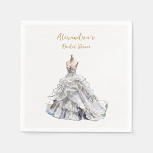 Servilleta De Papel Personalizado Vestido Boda de ducha de novia