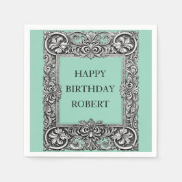 Servilleta De Papel Personalizado Victoriano Cuadro de pergamino - Ele