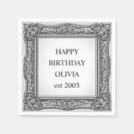 Servilleta De Papel Personalizado Victoriano Cuadro de pergamino - Ele