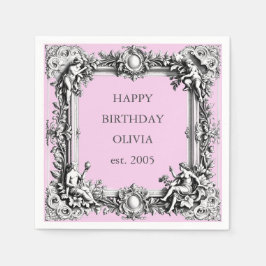 Servilleta De Papel Personalizado Victoriano Cuadro de pergamino - ros