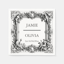 Servilleta De Papel Personalizado Victoriano Scroll Frame Napkin - bod