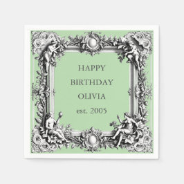 Servilleta De Papel Personalizado Victoriano Scroll Frame Napkin - ver