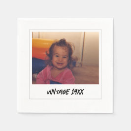 Servilleta De Papel Personalizado Vintage Birday Party Baby Photo Napk