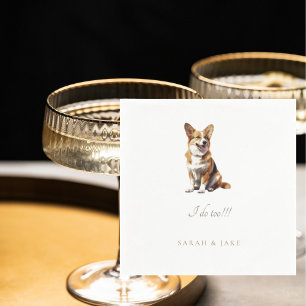 Servilleta De Papel Personalizado Welsh Corgi Mascota Boda