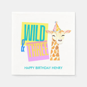 Servilleta De Papel Personalizado Wild & Three Giraffe 3 Napkins de cu