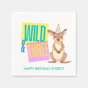 Servilleta De Papel Personalizado Wild & Three Kangaroo