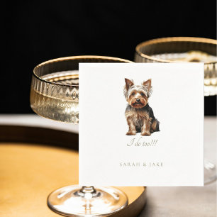 Servilleta De Papel Personalizado Yorkshire Terrier Mascota Boda